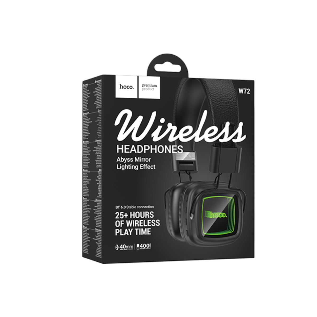 Hoco. W72 Earl III Bluetooth 6.0 Destekli Kablosuz Kulaklık - Siyah