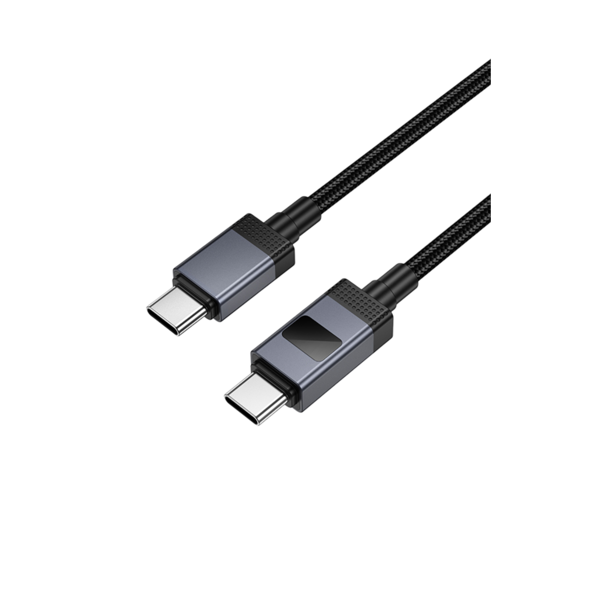 Hoco. X118 1M 60W Dijital Ekranlı Type-C to Type-C Hızlı Şarj Data Kablosu - Siyah