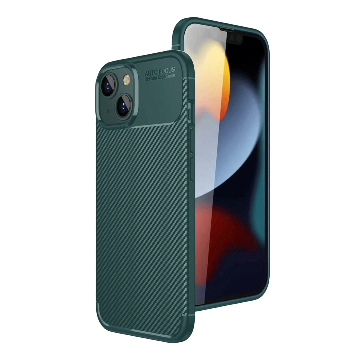 Newface Apple iPhone 15 Kılıf Auto Focus Karbon Kapak - Yeşil — görsel 7