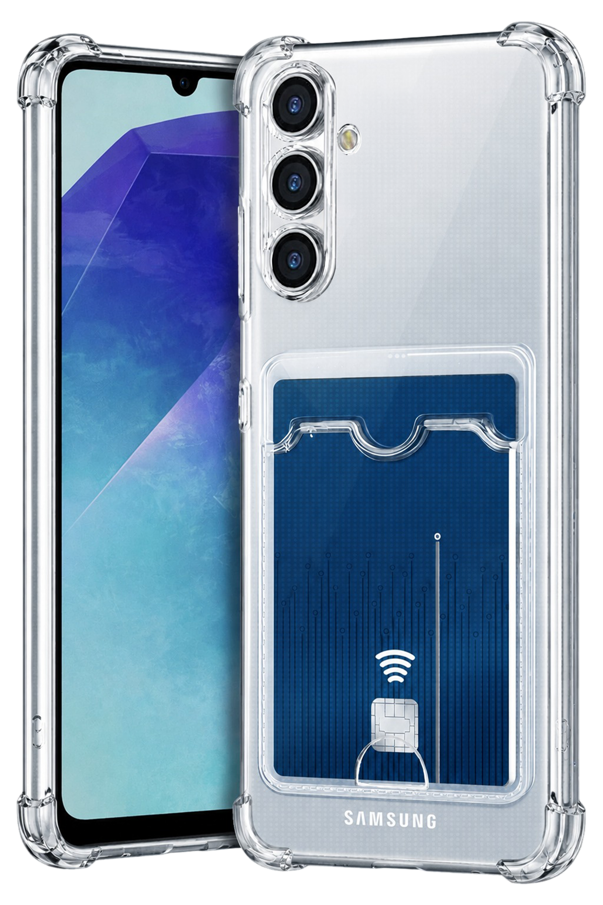 Newface Samsung Galaxy A27 Kılıf Kart Şeffaf Silikon - Şeffaf