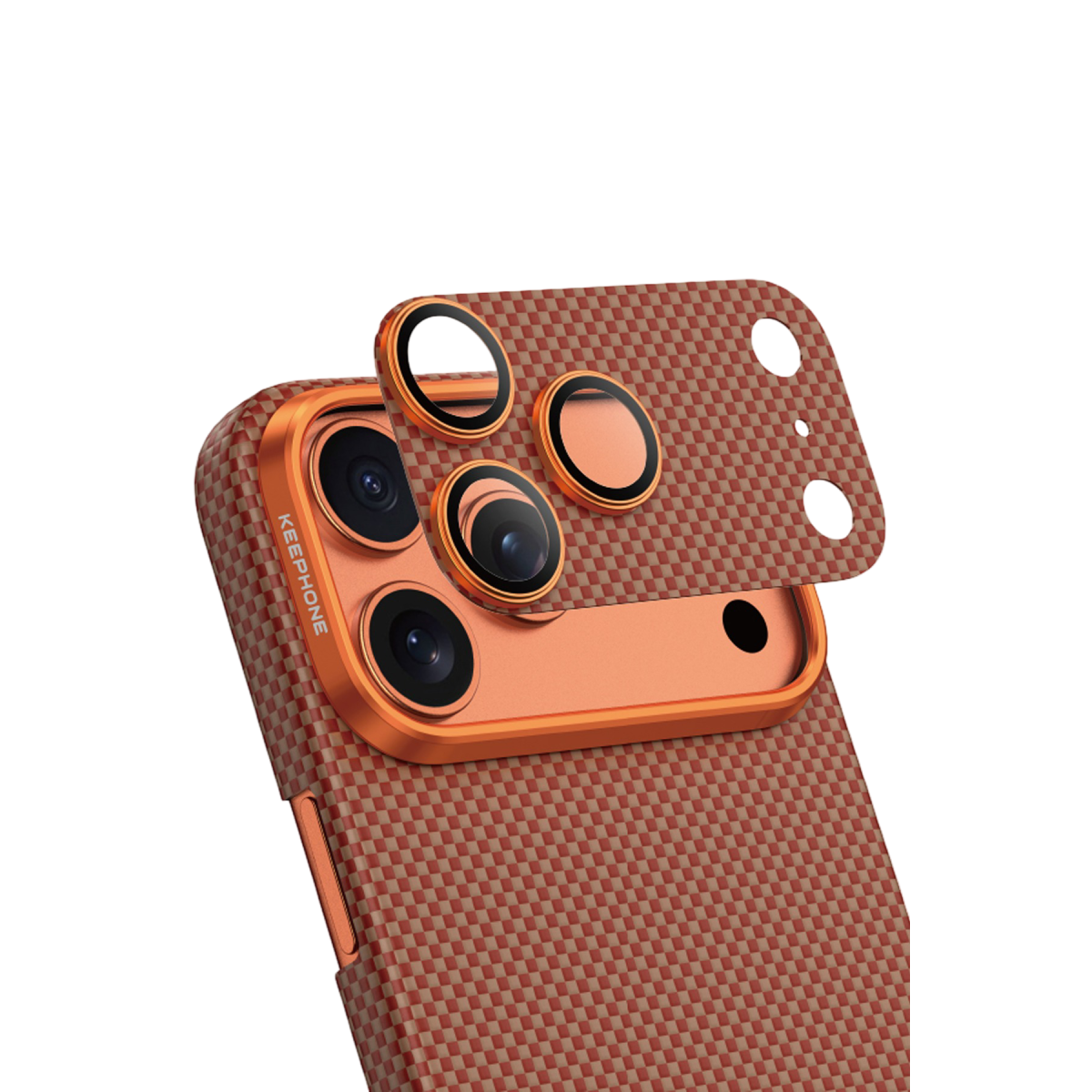 Keephone Apple iPhone 17 Pro Max Kevlar Kamera Lens - Turuncu