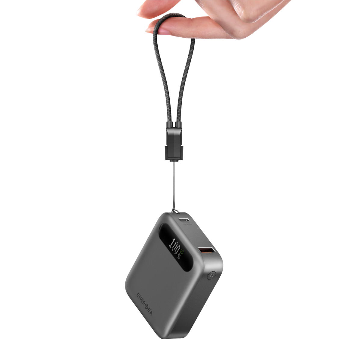 Energea ComPac Loop 10K 10000mAh 20W Type-C Askı Kablolu Powerbank - Siyah