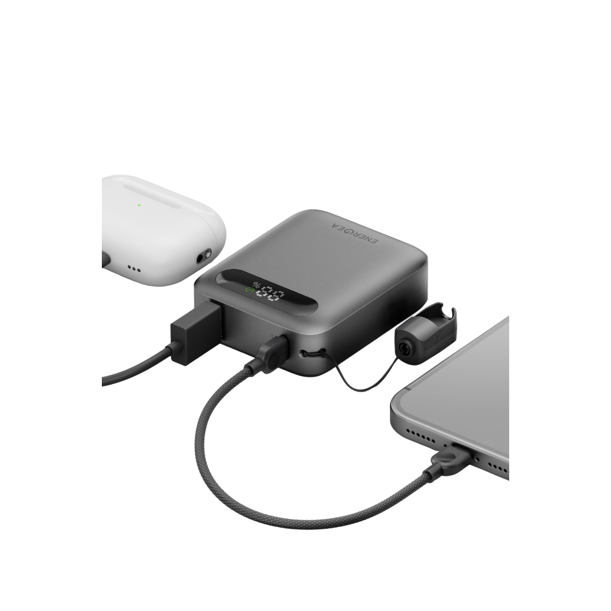 Energea ComPac Loop 10K 10000mAh 20W Type-C Askı Kablolu Powerbank - Siyah