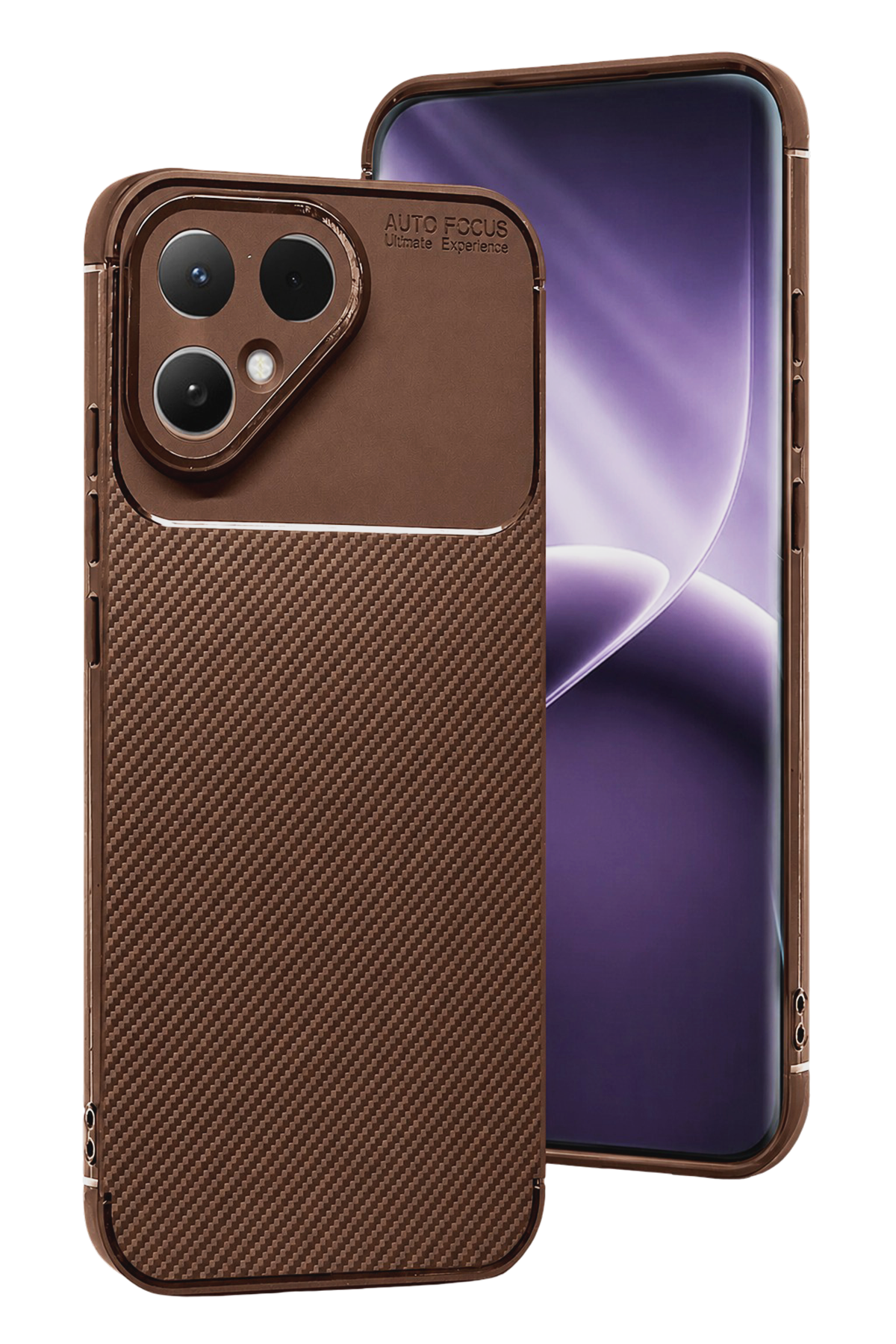 Newface Tecno Pova Curve 2 5G Auto Focus Karbon Kapak - Kahverengi