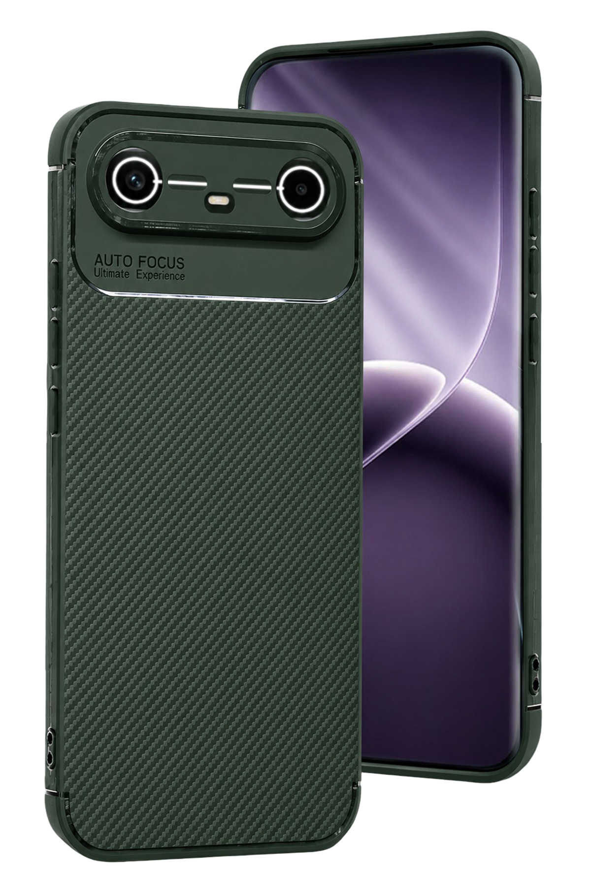 Newface Tecno Spark Slim 5G Auto Focus Karbon Kapak - Koyu Yeşil