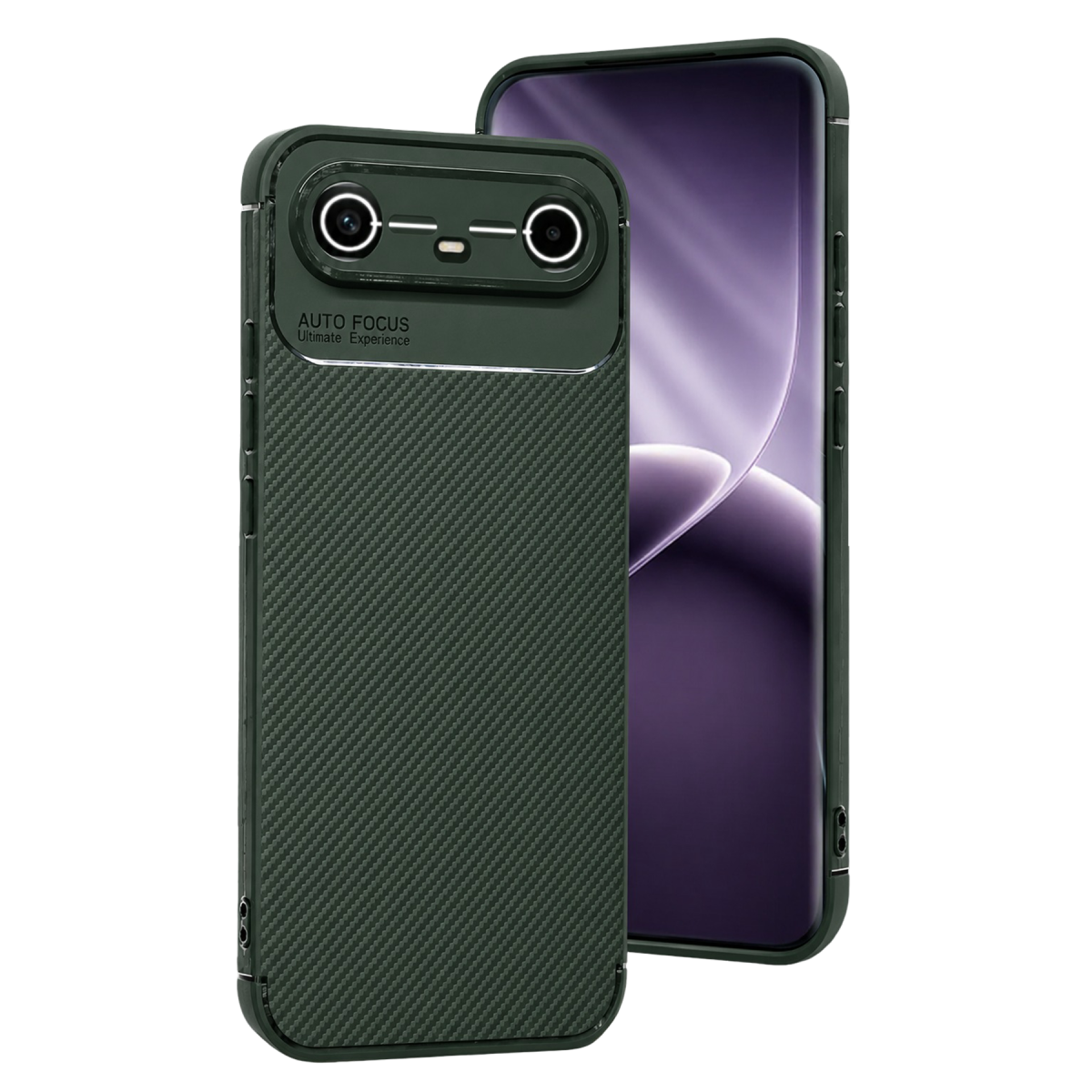 Newface Tecno Spark Slim 5G Auto Focus Karbon Kapak - Koyu Yeşil