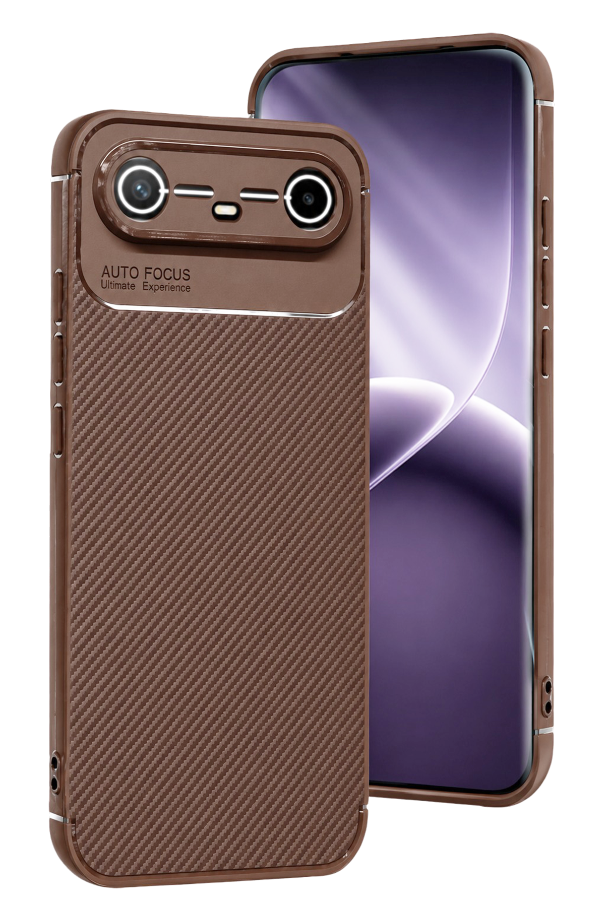 Newface Tecno Spark Slim 5G Auto Focus Karbon Kapak - Kahverengi