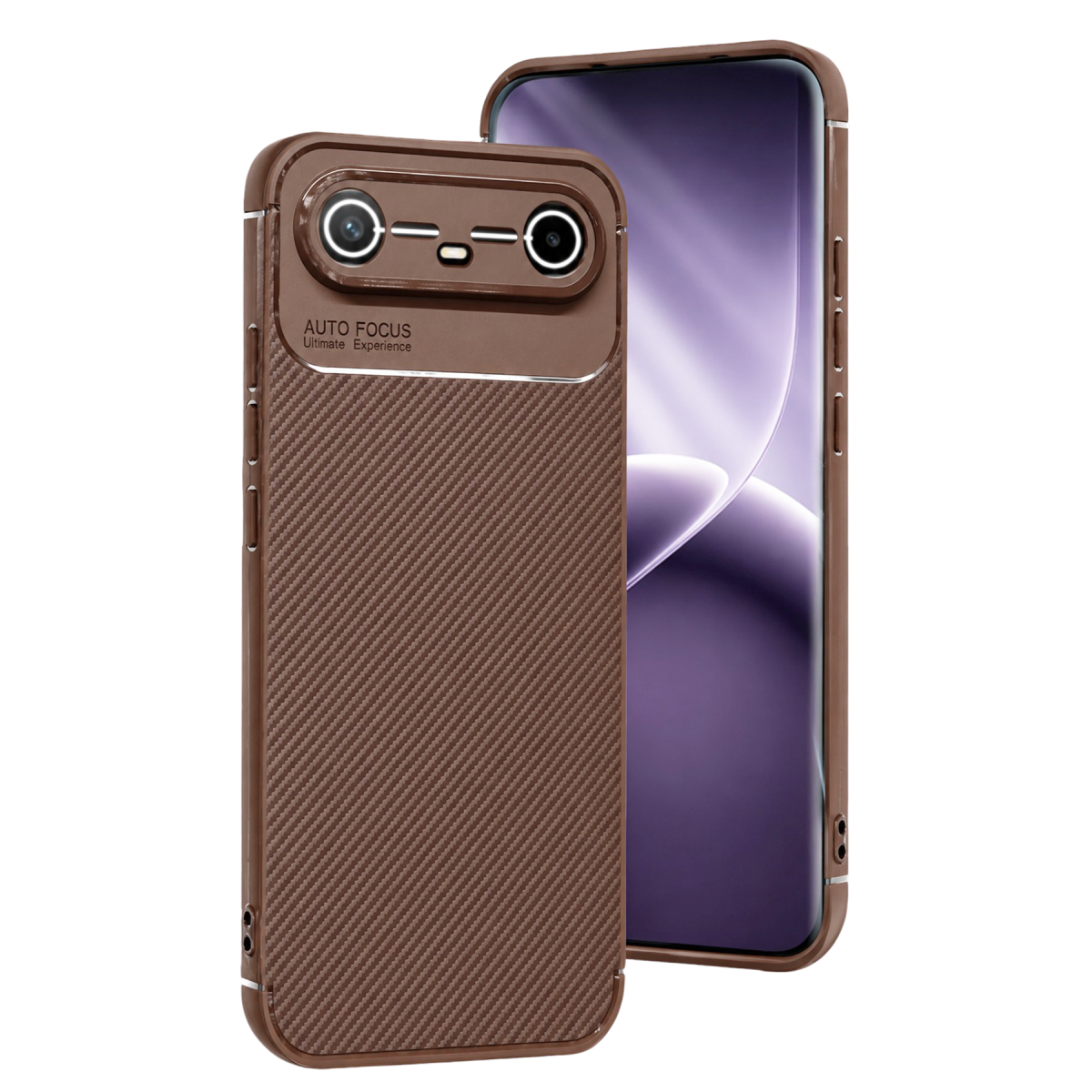 Newface Tecno Spark Slim 5G Auto Focus Karbon Kapak - Kahverengi