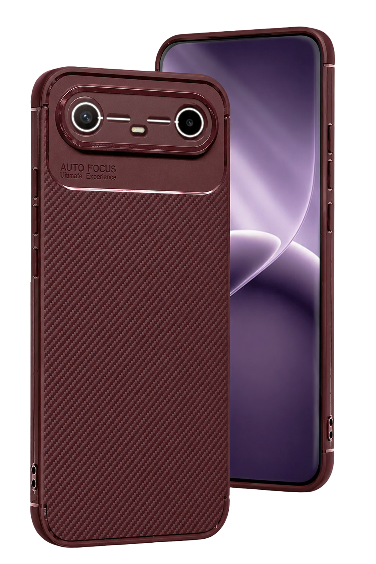 Newface Tecno Spark Slim 5G Auto Focus Karbon Kapak - Bordo
