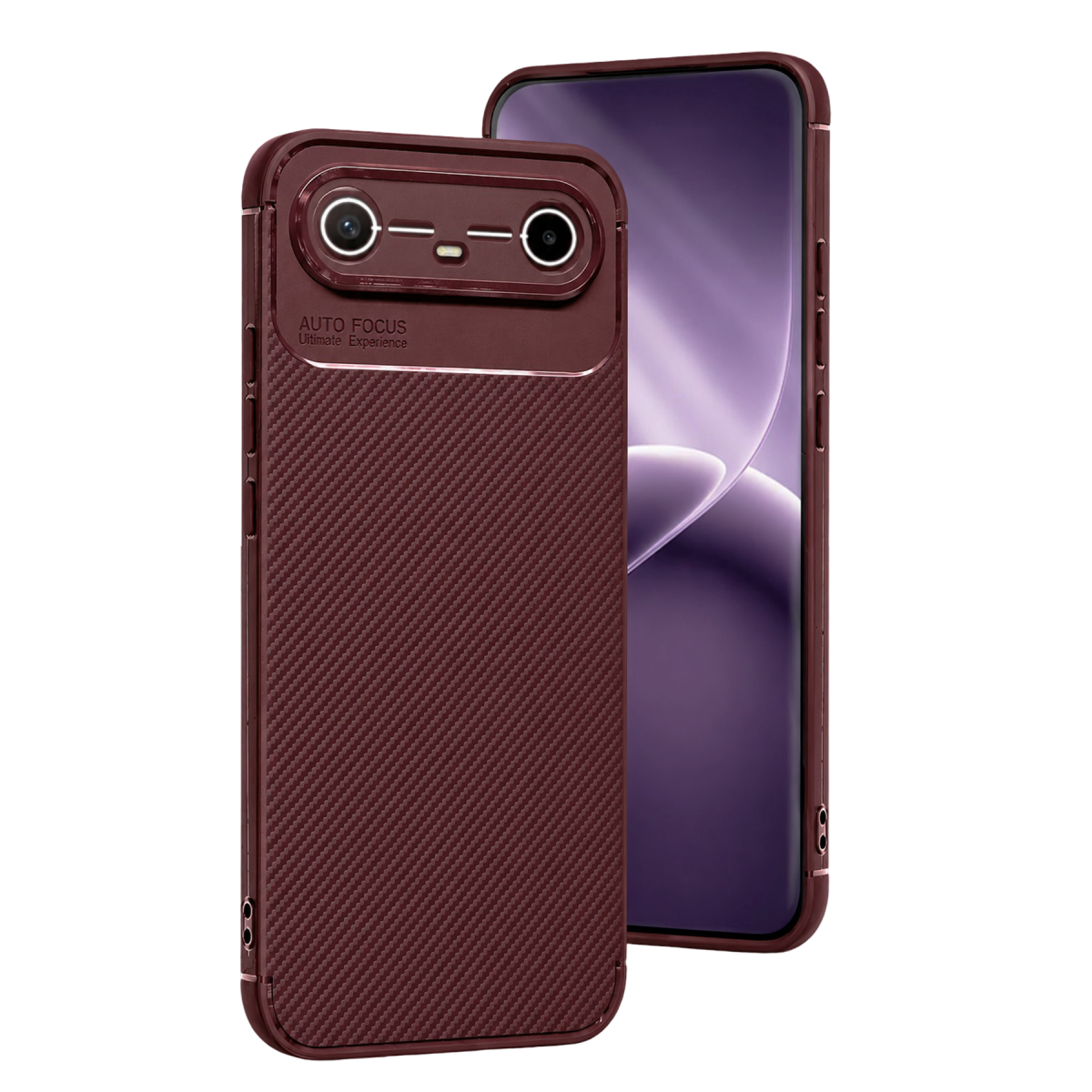 Newface Tecno Spark Slim 5G Auto Focus Karbon Kapak - Bordo — görsel 5
