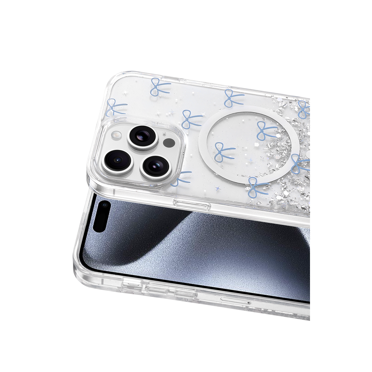 Onegif Apple iPhone 14 Pro Max Misk Simli Magsafe Kapak - Desen 3