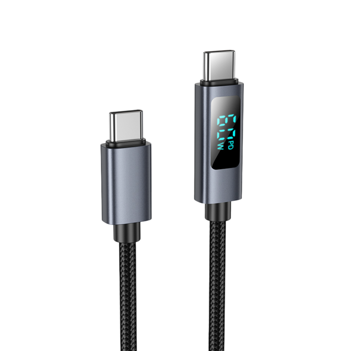 Hoco. X112 1M 60W Dijital Ekranlı Type-C to Type-C PD Şarj ve Data Kablosu - Siyah