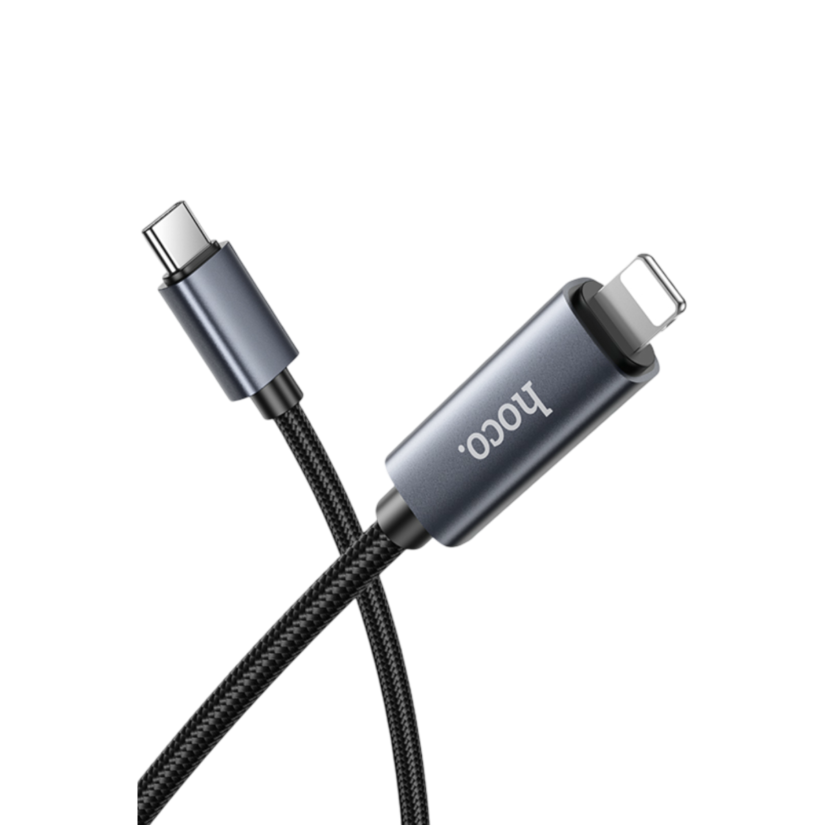 Hoco. X112 1M 27W Dijital Ekranlı Lightning to Type-C PD Şarj ve Data Kablosu - Siyah