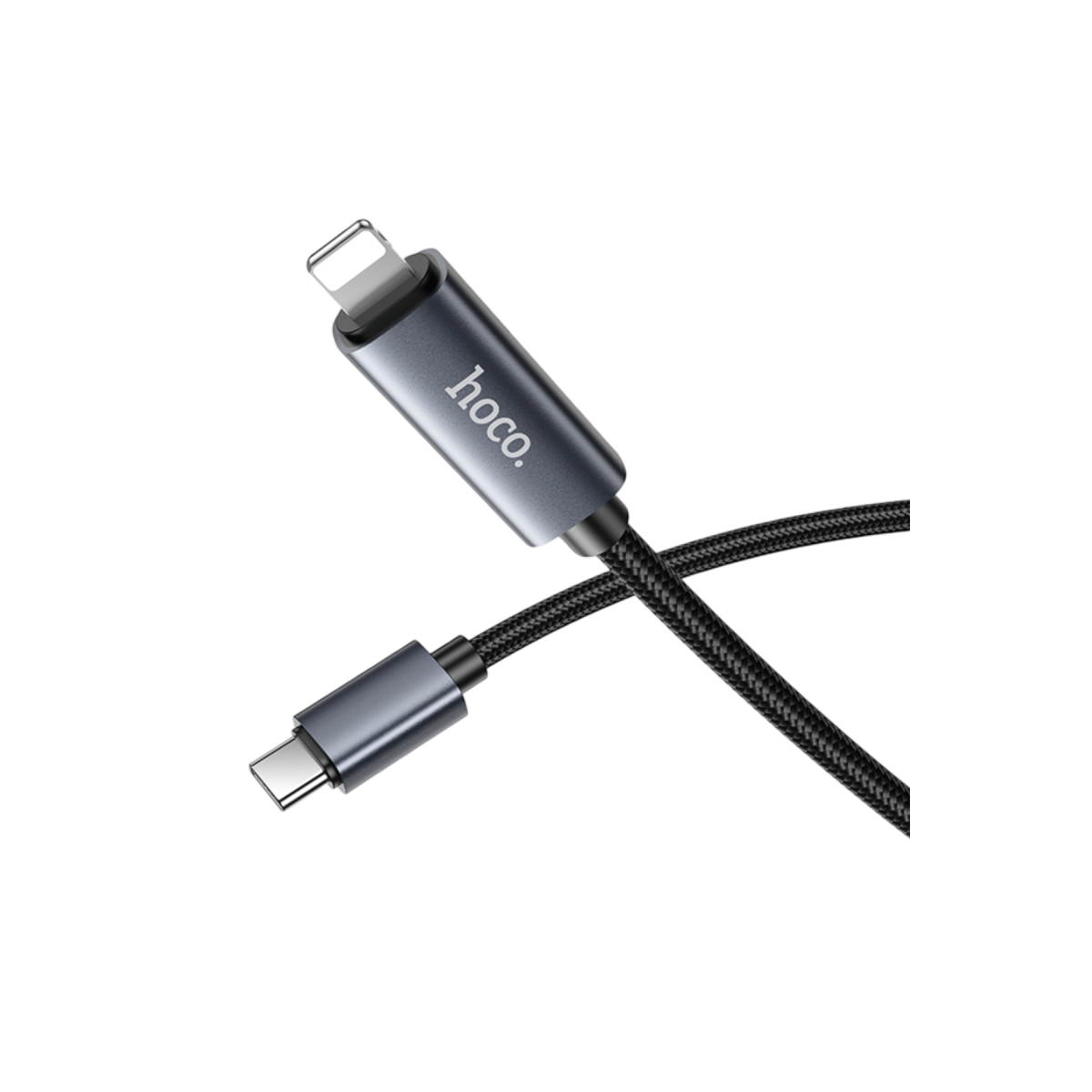 Hoco. X112 1M 27W Dijital Ekranlı Lightning to Type-C PD Şarj ve Data Kablosu - Siyah
