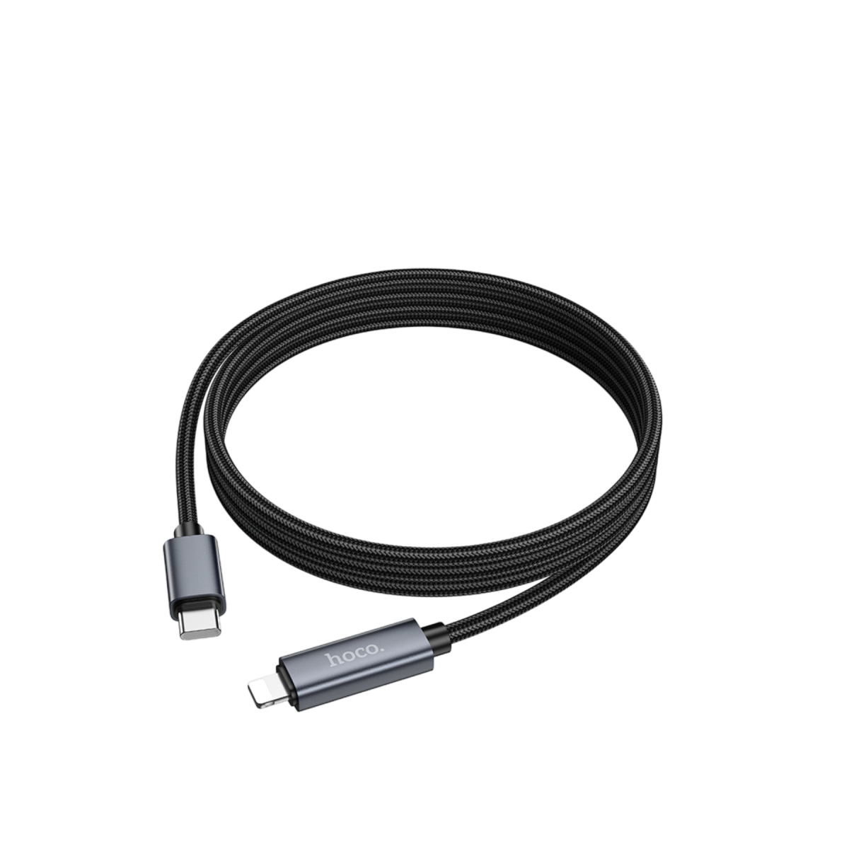 Hoco. X112 1M 27W Dijital Ekranlı Lightning to Type-C PD Şarj ve Data Kablosu - Siyah