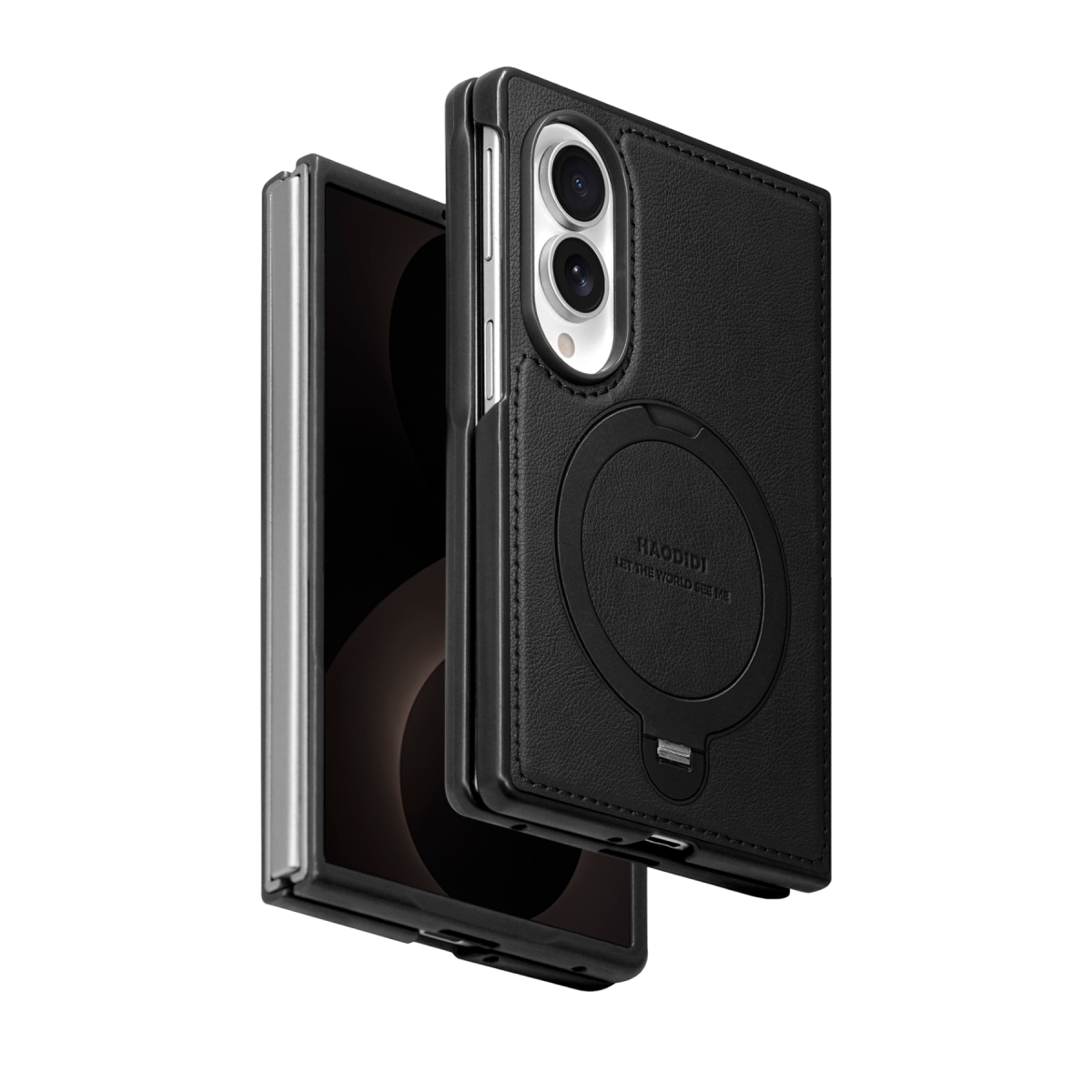 HDD Samsung Galaxy Z Fold 8 HBC-386 Skafta Magsafe Standlı Kapak - Siyah