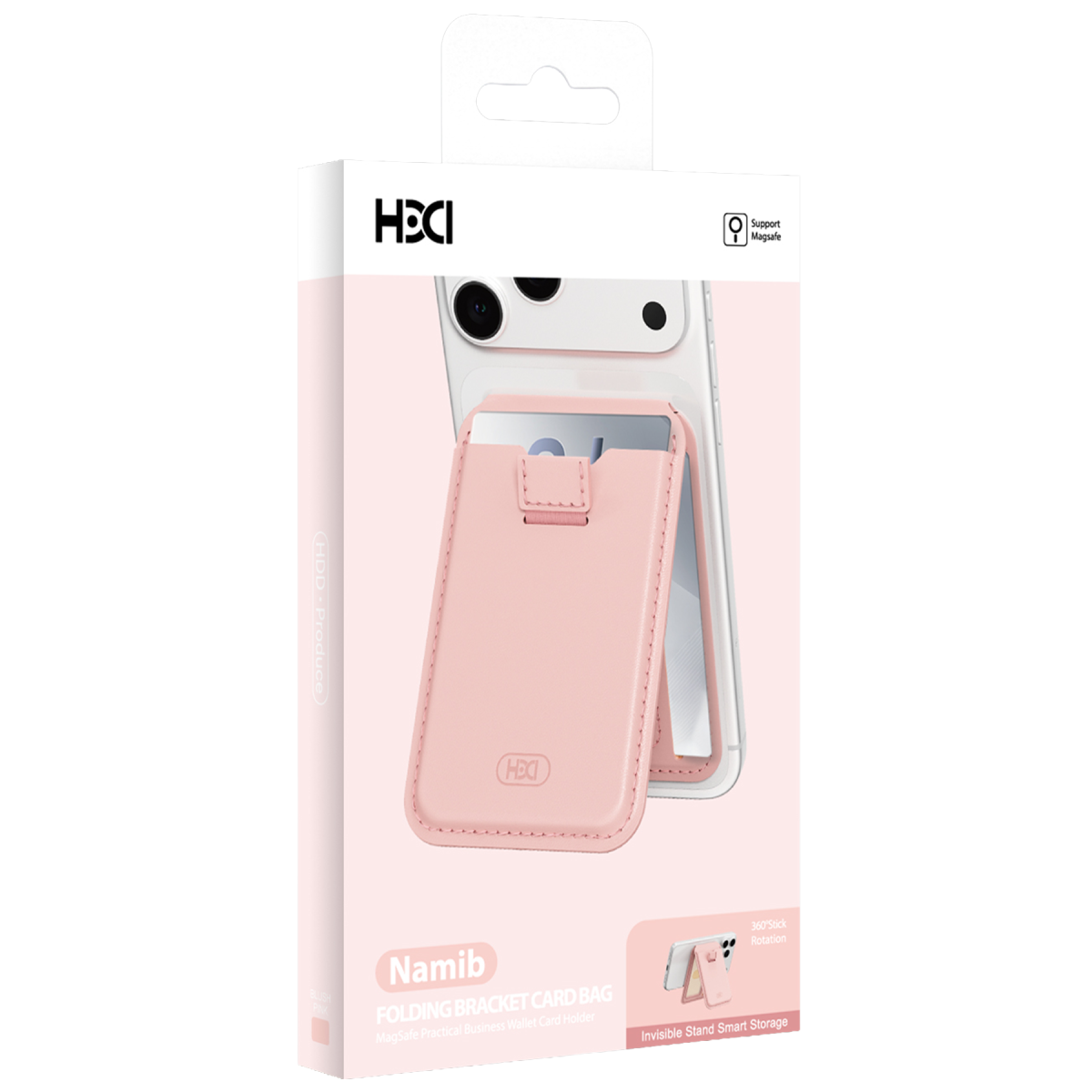 HDD HS-020 Namib Stand Özellikli Magsafe Kartlık - Pembe