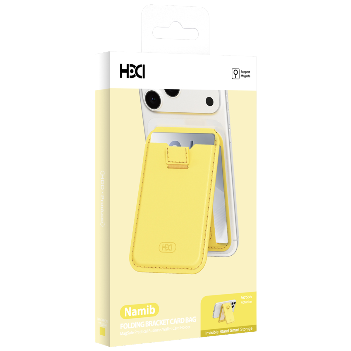 HDD HS-020 Namib Stand Özellikli Magsafe Kartlık - Sarı