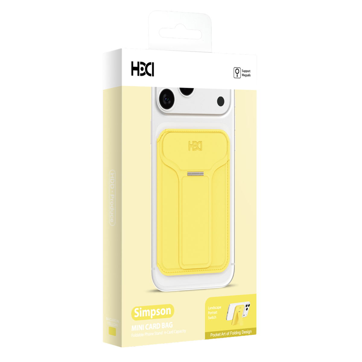 HDD HS-021 Stand Özellikli Magsafe Kartlık - Sarı