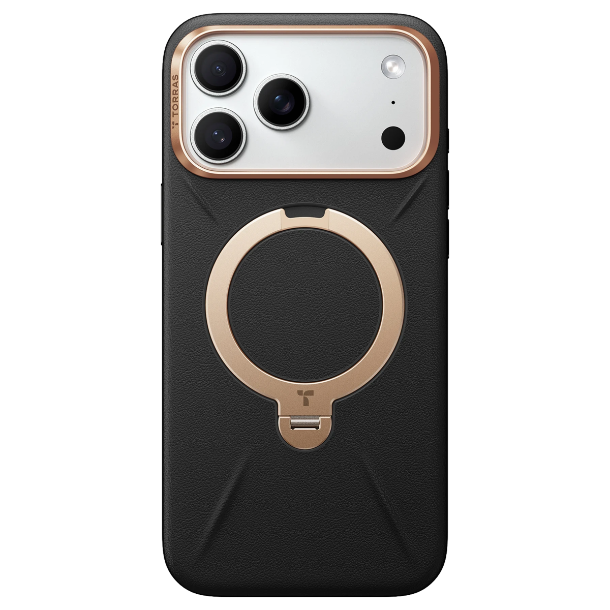 Torras Apple iPhone 18 Pro O Stand Spin VegSkin Serisi Magsafe Kılıf - Siyah