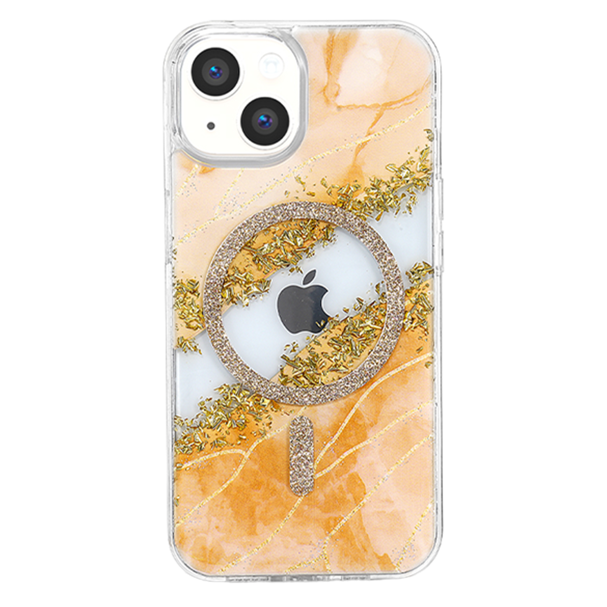 Onegif Apple iPhone 14 Lotus Simli Magsafe Kapak - Yeşil