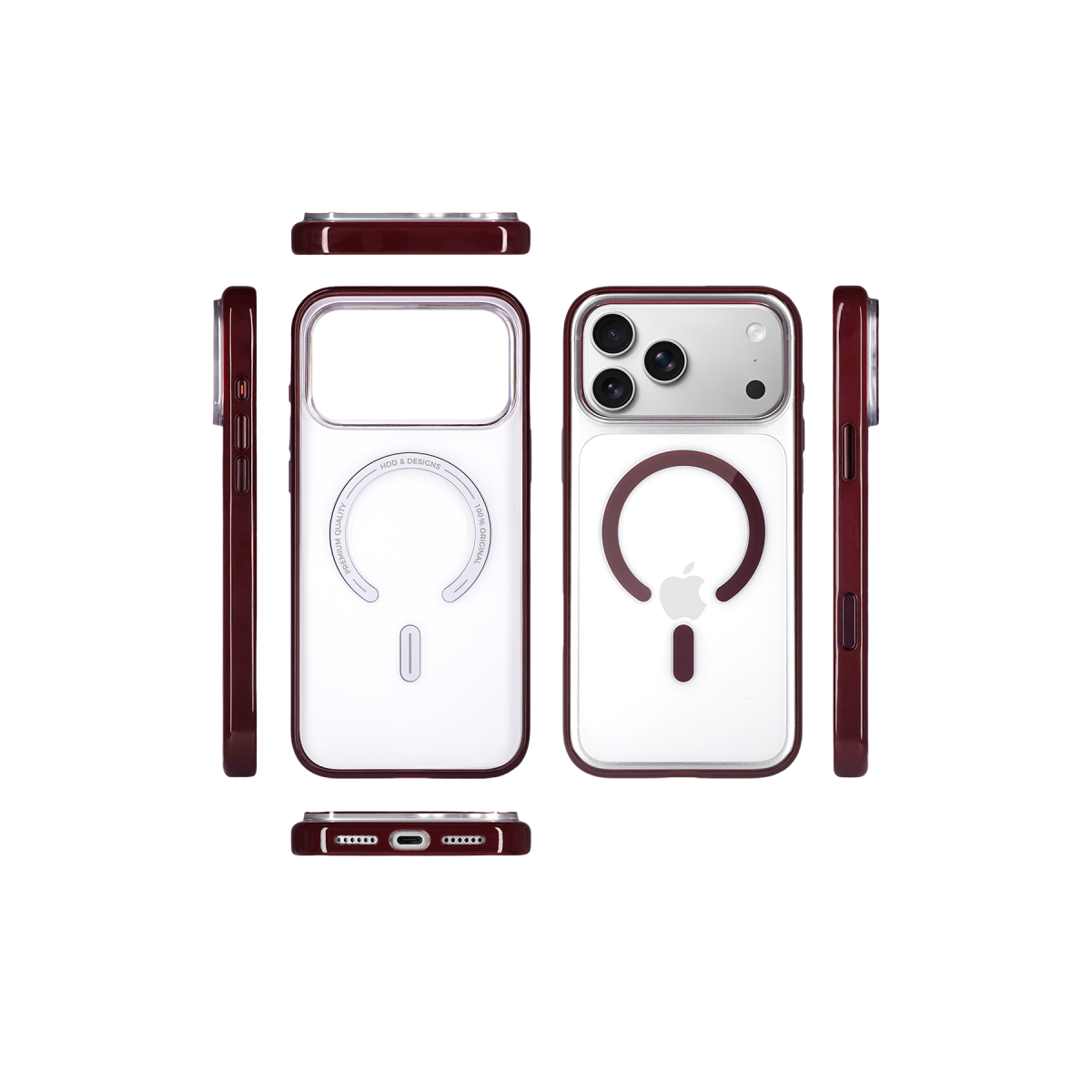 HDD Apple iPhone 18 Pro/17 Pro HBC-421 Lya Magsafe Kapak - Bordo