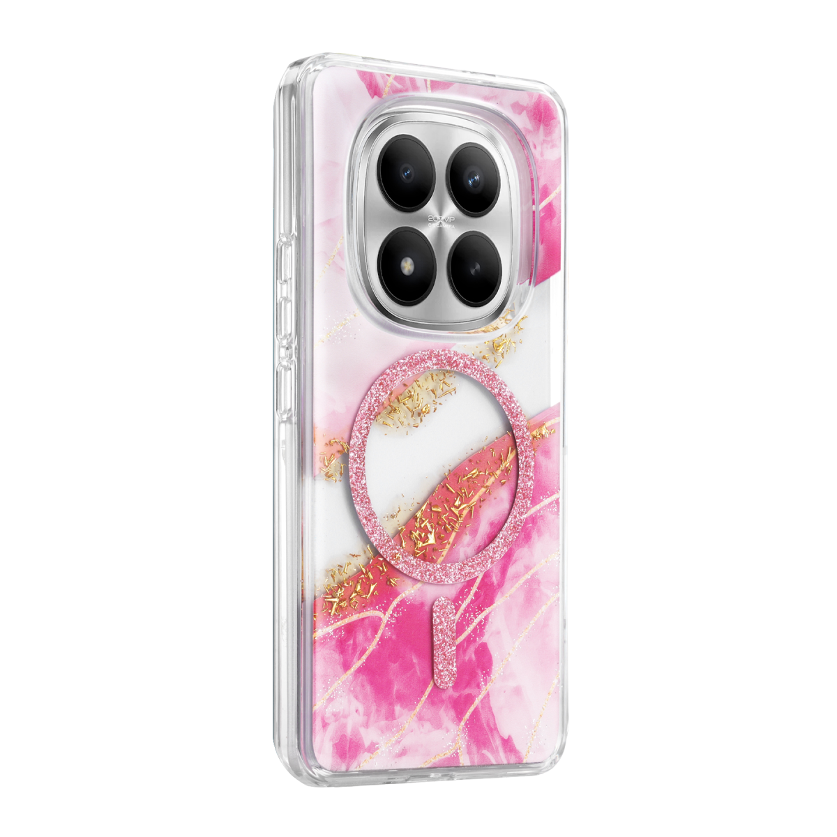 Onegif Xiaomi Redmi Note 15 Pro Plus 5G Lotus Simli Magsafe Kapak - Pembe