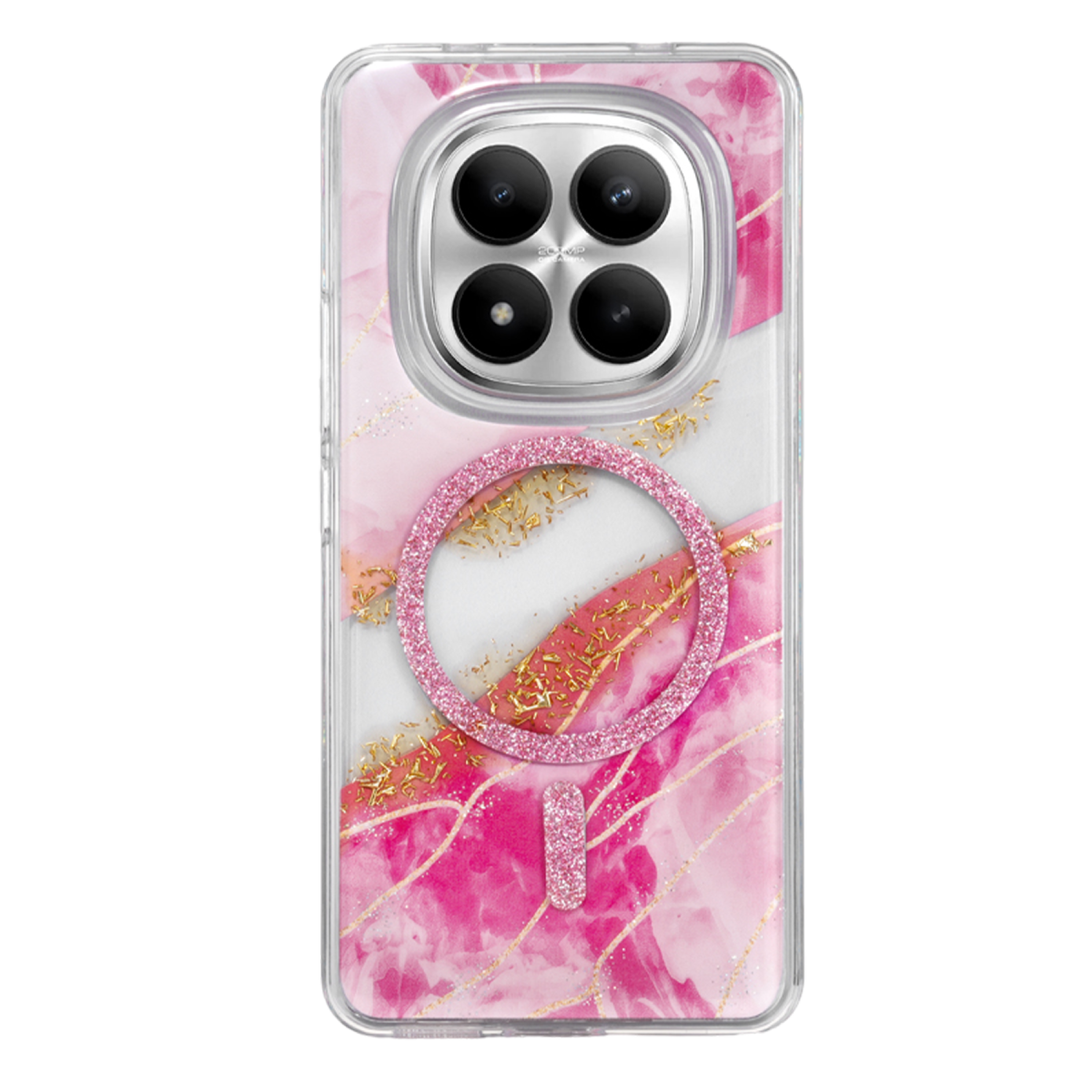 Onegif Xiaomi Redmi Note 15 Pro Plus 5G Lotus Simli Magsafe Kapak - Pembe