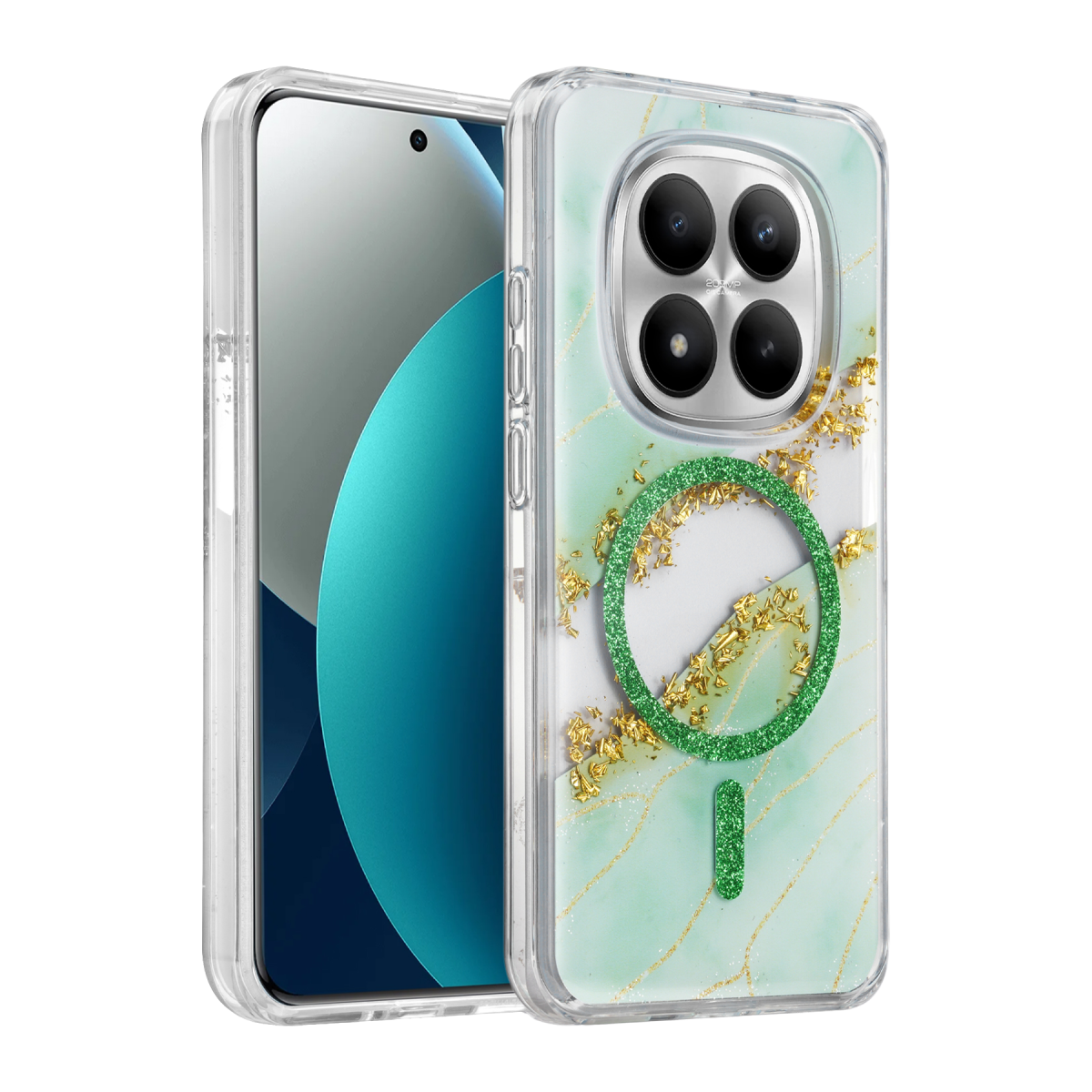 Onegif Xiaomi Redmi Note 15 Pro 5G Lotus Simli Magsafe Kapak - Yeşil