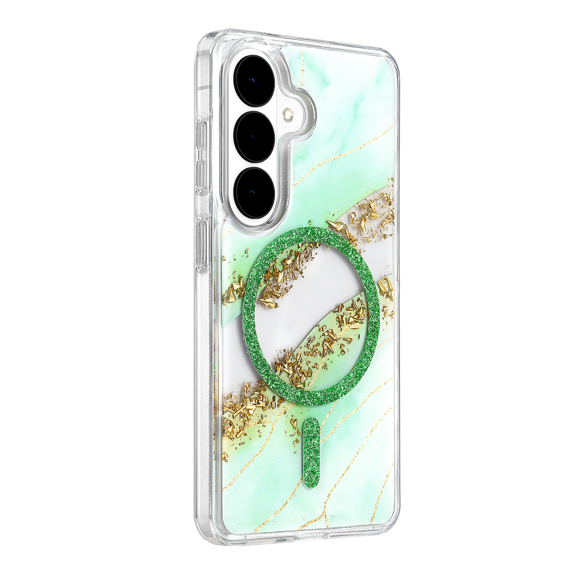 Onegif Samsung Galaxy S26 Lotus Simli Magsafe Kapak - Yeşil