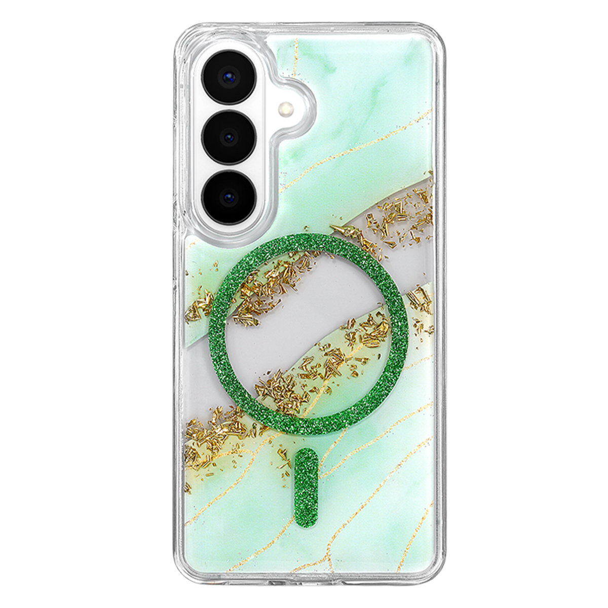 Onegif Samsung Galaxy S26 Lotus Simli Magsafe Kapak - Yeşil