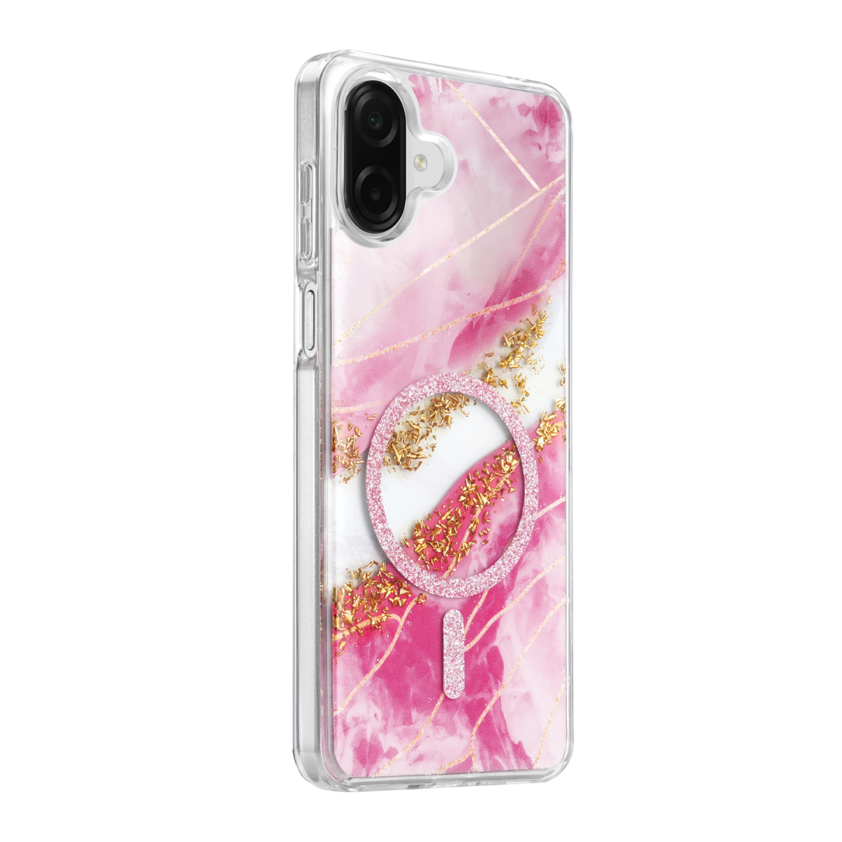 Onegif Samsung Galaxy A07 4G Lotus Simli Magsafe Kapak - Pembe