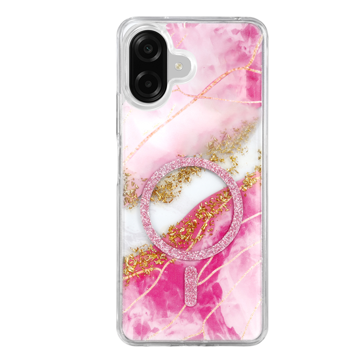 Onegif Samsung Galaxy A07 4G Lotus Simli Magsafe Kapak - Pembe