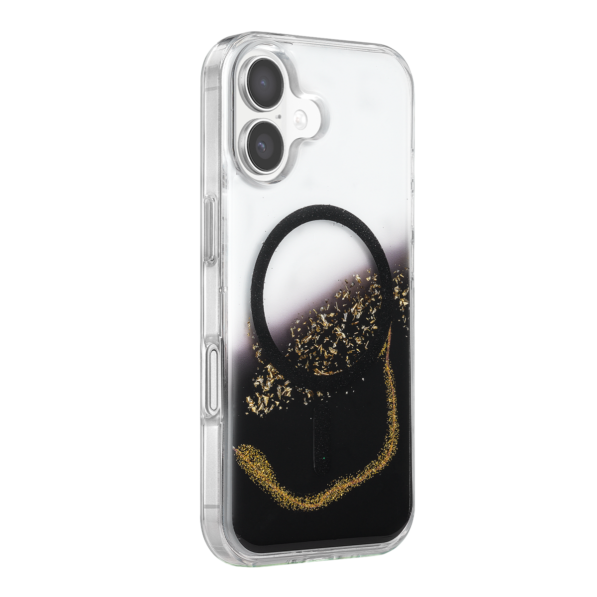 Onegif Apple iPhone 16 Lotus Simli Magsafe Kapak - Siyah