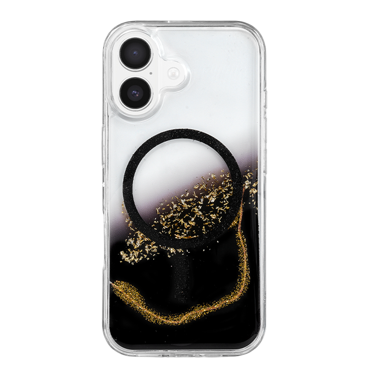 Onegif Apple iPhone 16 Lotus Simli Magsafe Kapak - Siyah