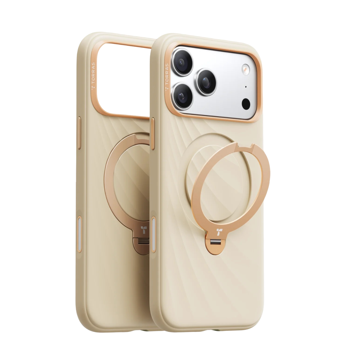 Torras Apple iPhone 18 Pro Ostand Q3 Silicone Wind Standlı Magsafe Kapak - Turuncu