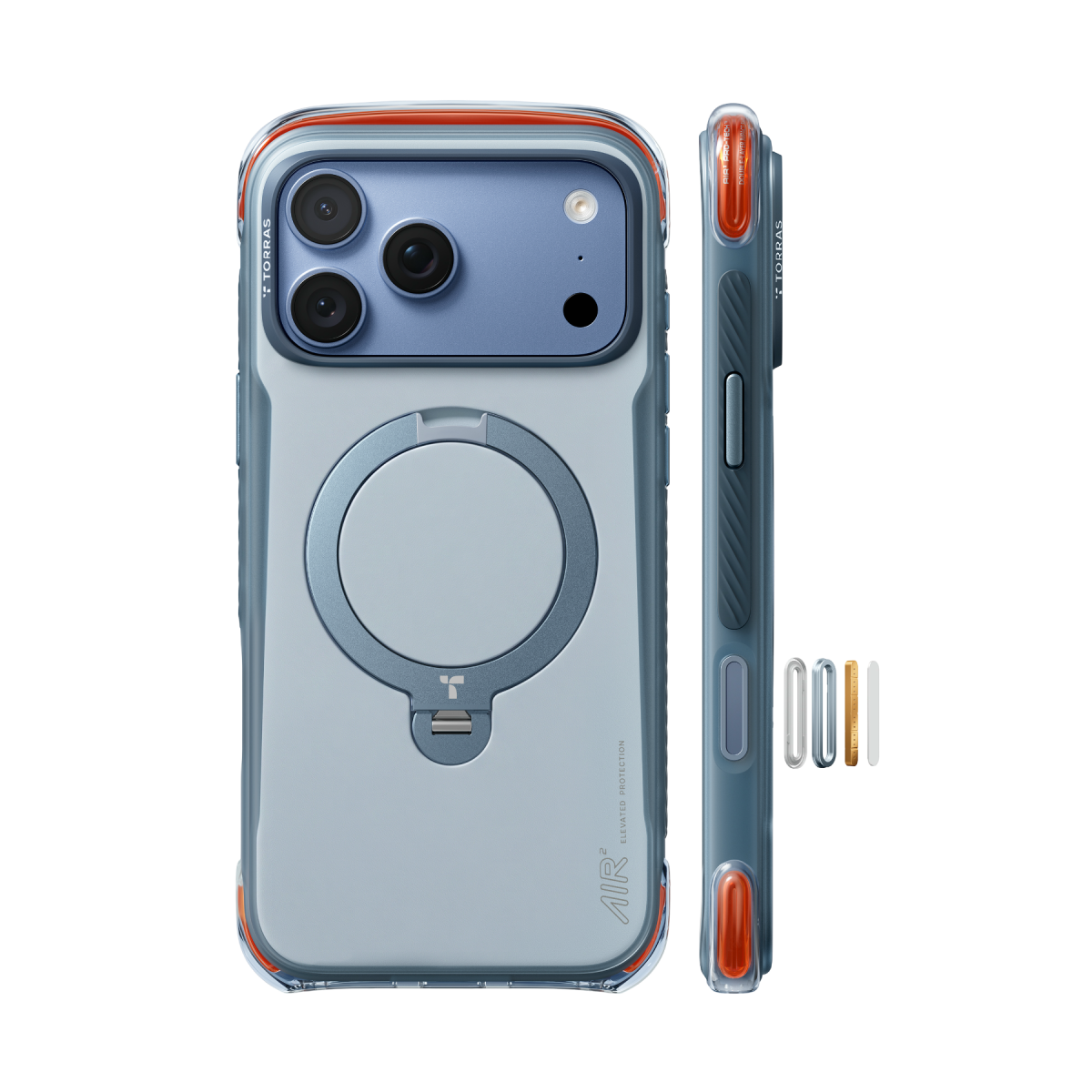Torras Apple iPhone 18 Pro Max Ostand Q3 Air Pro Standlı Magsafe Kapak - Açık Mavi