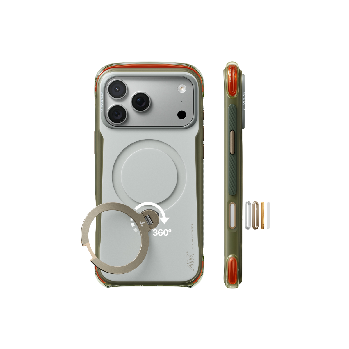 Torras Apple iPhone 18 Pro Ostand Q3 Air Pro Standlı Magsafe Kapak - Beyaz