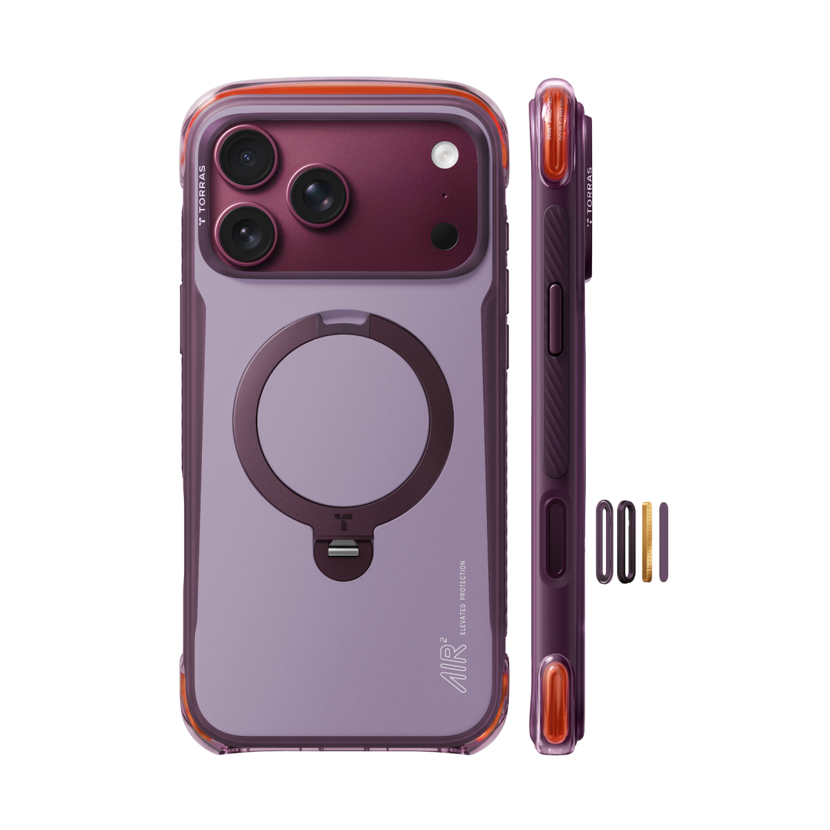 Torras Apple iPhone 18 Pro Ostand Q3 Air Pro Standlı Magsafe Kapak - Bordo