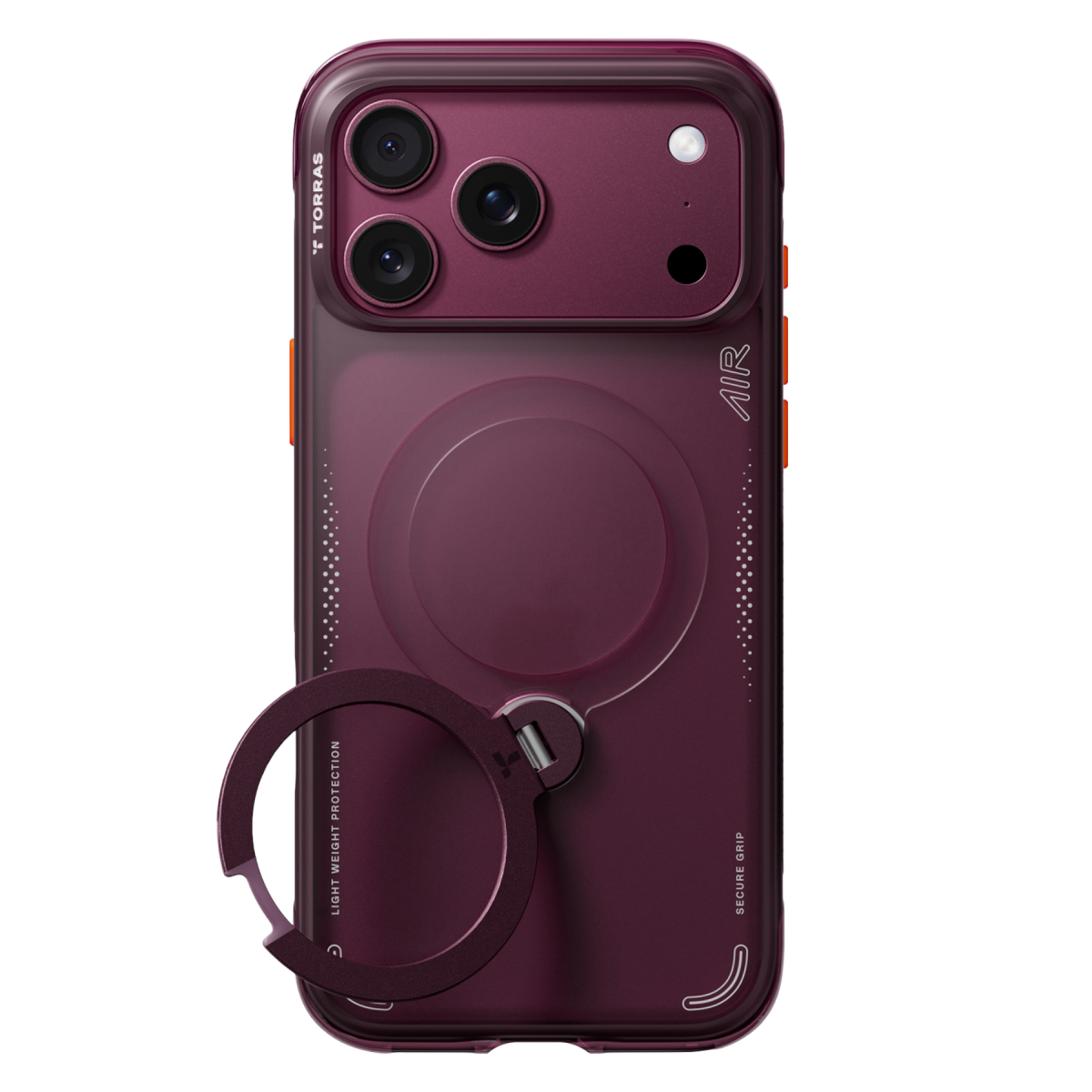 Torras Apple iPhone 18 Pro Ostand Q3 Air Standlı Magsafe Kapak - Bordo