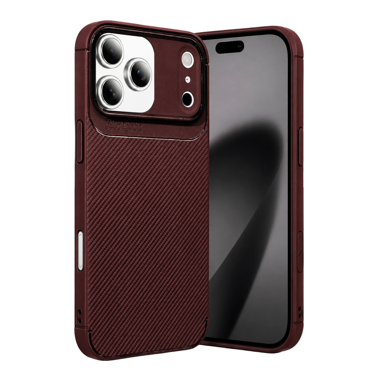 Newface Apple iPhone 17 Pro Max Auto Focus Karbon Kapak - Bordo