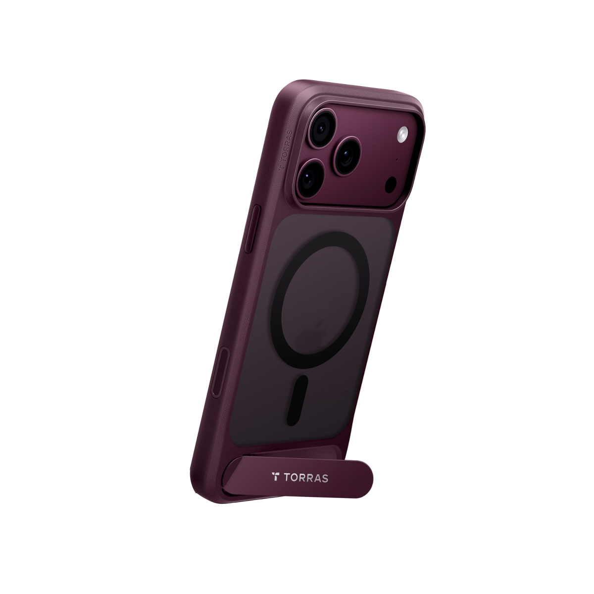 Torras Apple iPhone 18 Pro Max Ostand L1 Standlı Magsafe Kapak - Bordo