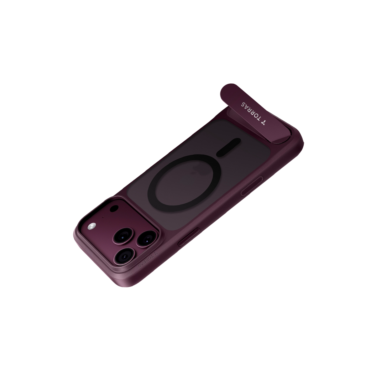 Torras Apple iPhone 18 Pro Max Ostand L1 Standlı Magsafe Kapak - Bordo
