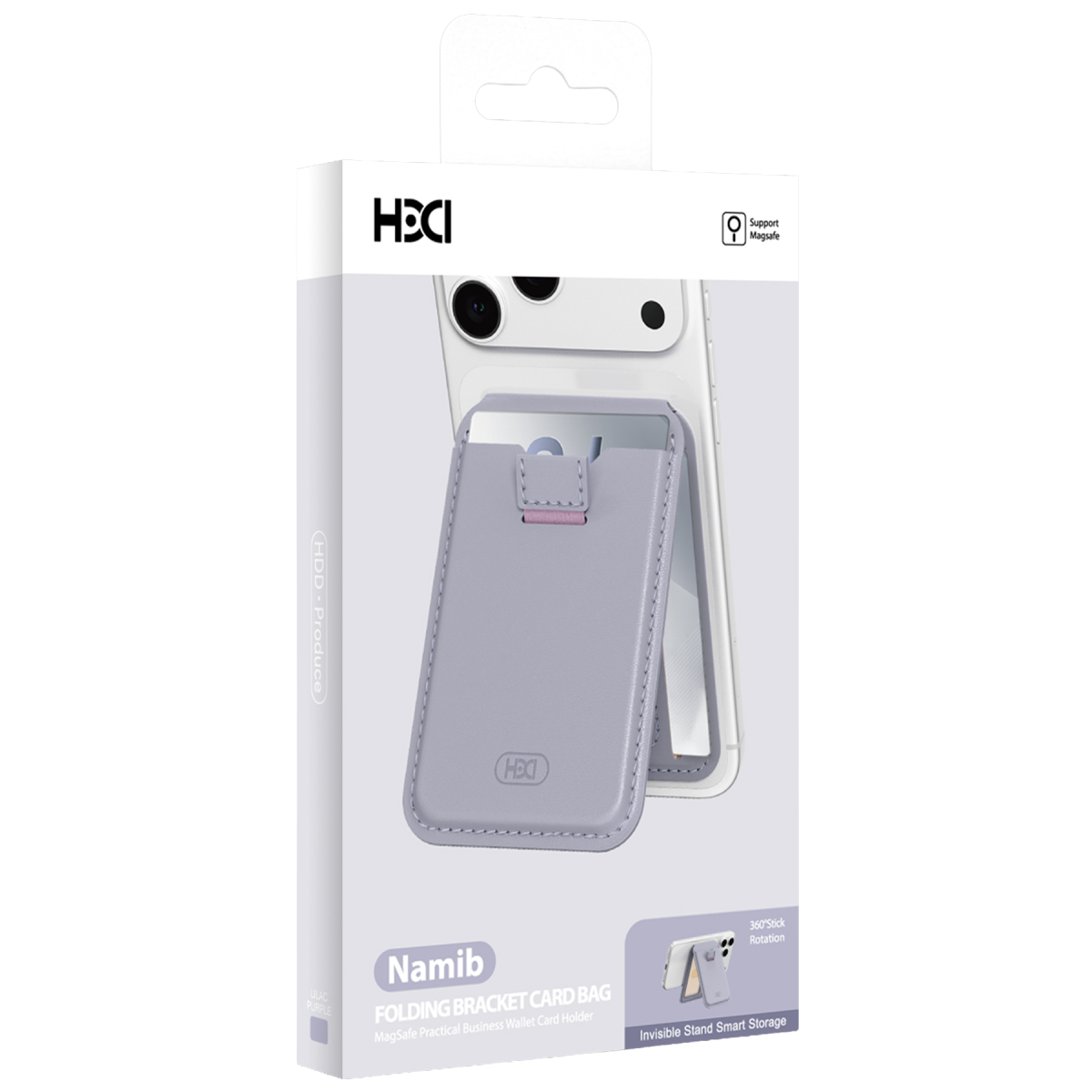 HDD HS-020 Namib Stant Özellikli Magsafe Kartlık - Lila