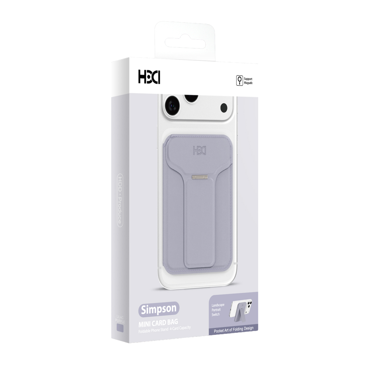 HDD HS-021 Stand Özellikli Magsafe Kartlık - Lila
