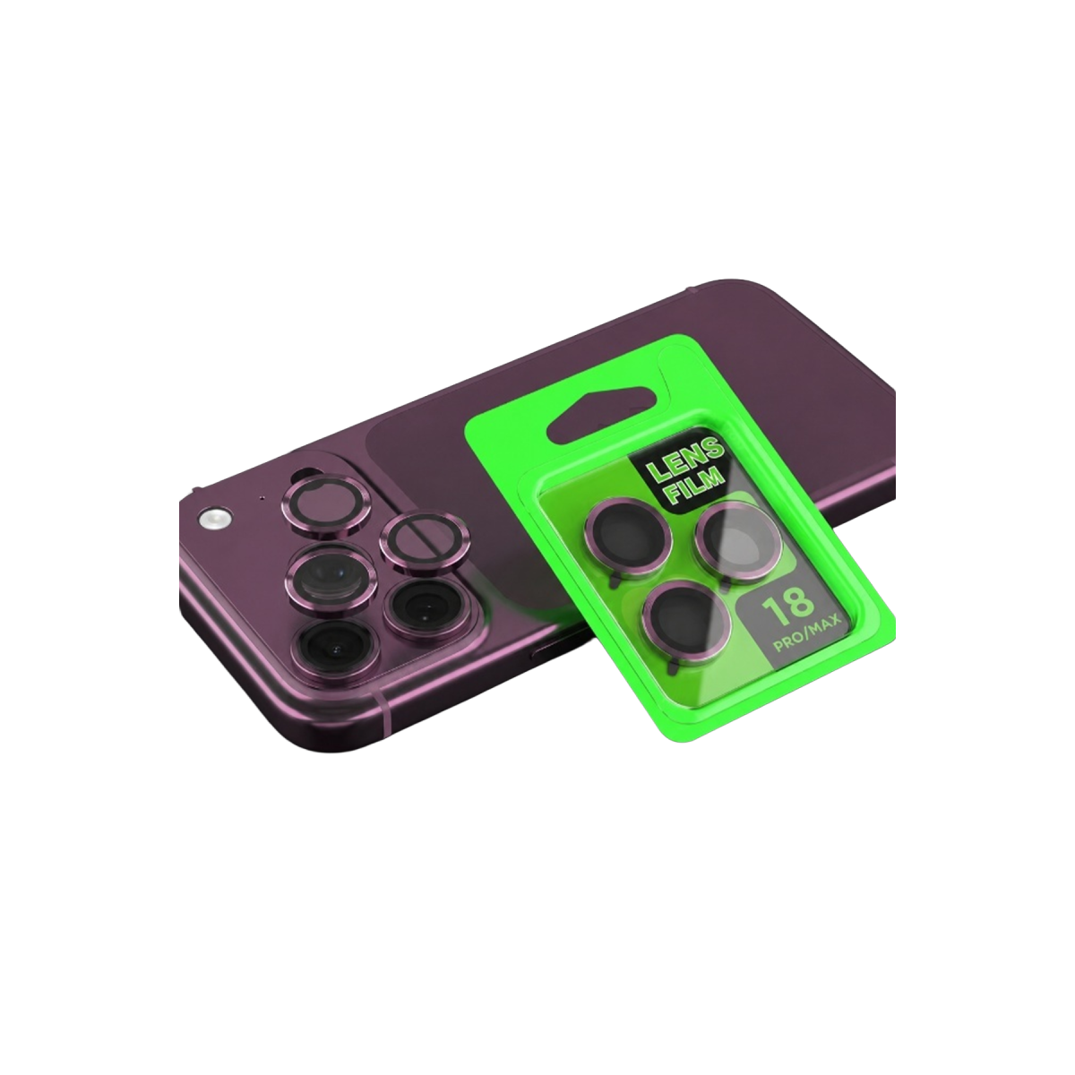 Apple iPhone 18 Pro Max Raze Metal Kamera Lens - Bordo