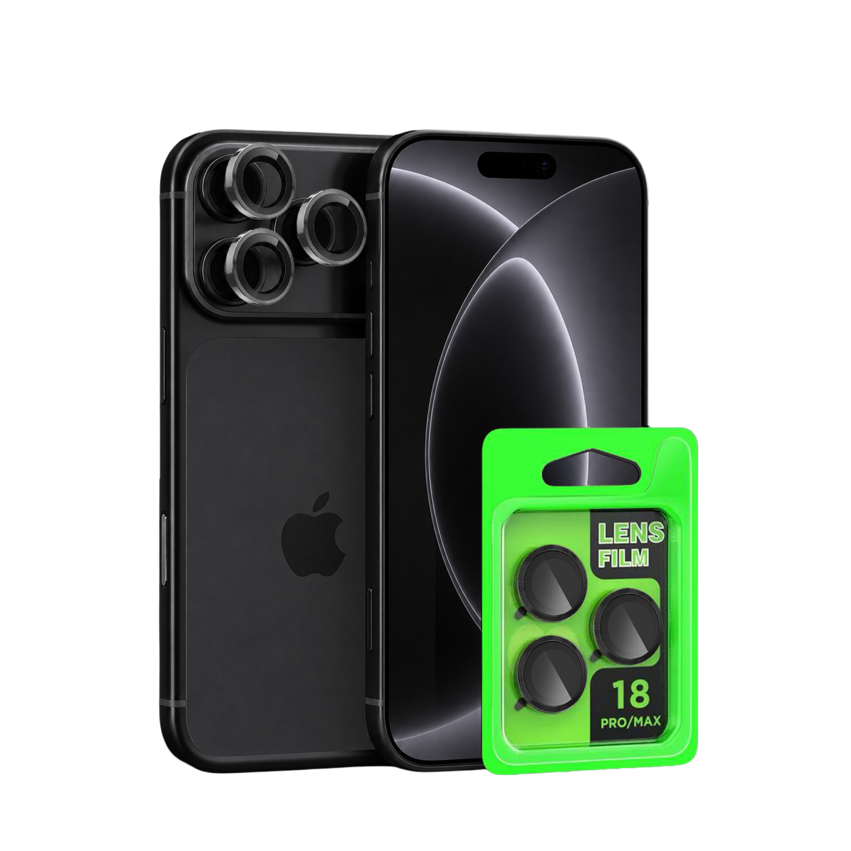 Newface Apple iPhone 18 Pro Raze Metal Kamera Lens - Siyah