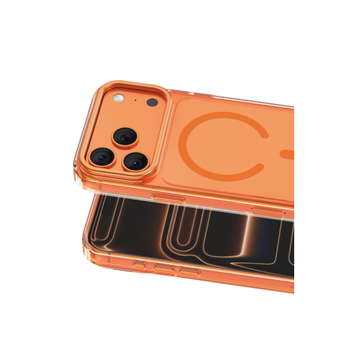 Keephone Apple iPhone 18 Pro Magicam Standlı Magsafe Kapak - Turuncu