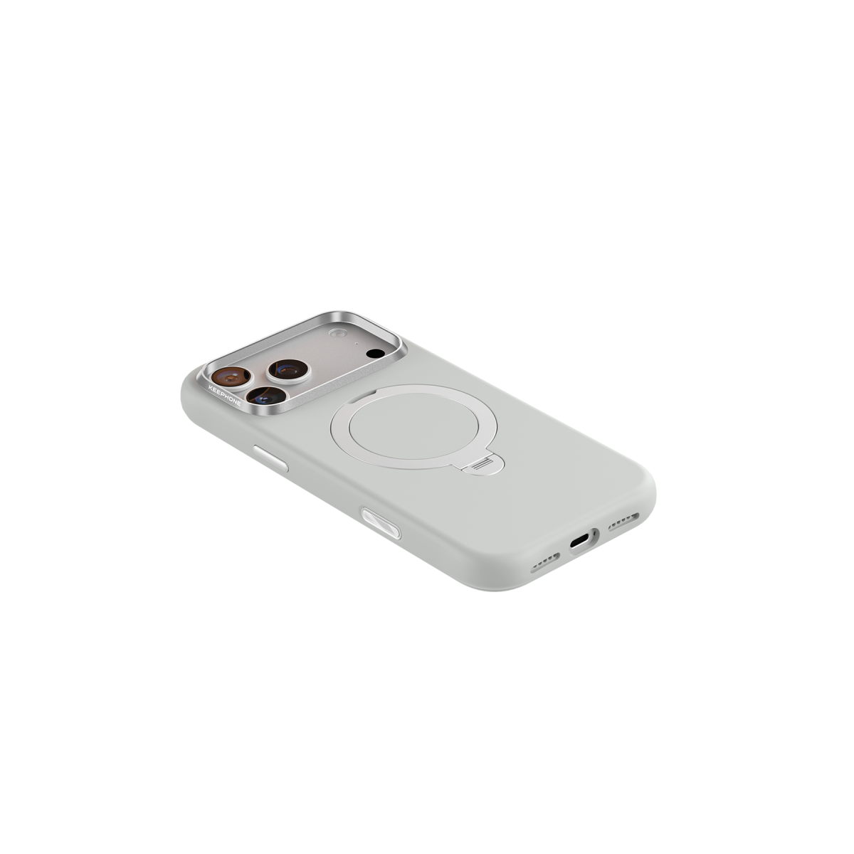 Keephone Apple iPhone 18 Pro Rovana Standlı Magsafe Kapak - Açık Gri