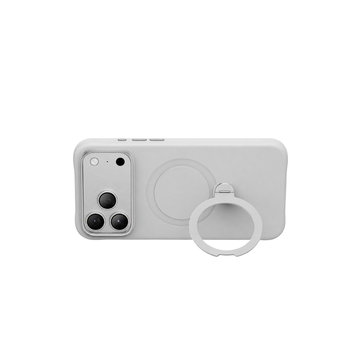 Keephone Apple iPhone 18 Pro Max Rovana Standlı Magsafe Kapak - Açık Gri